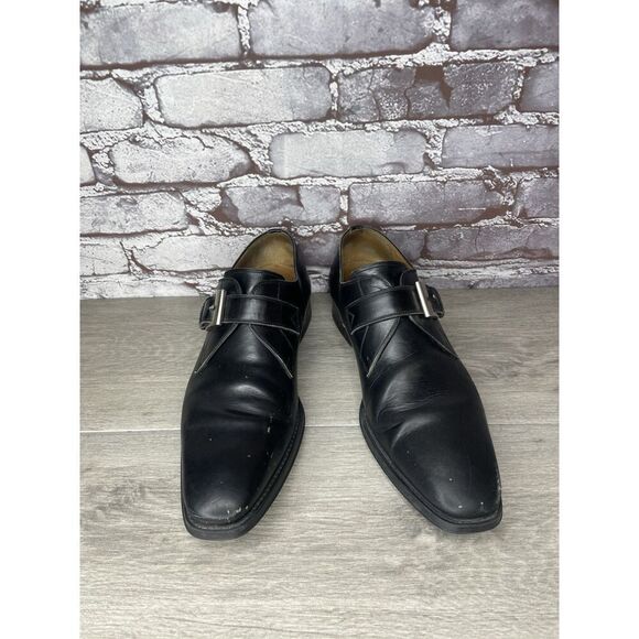 Magnanni Black Leather Buckle Monk Strap Loafers Dress Shoes Men Sz 9.5M US/43EU - Picture 8 of 16